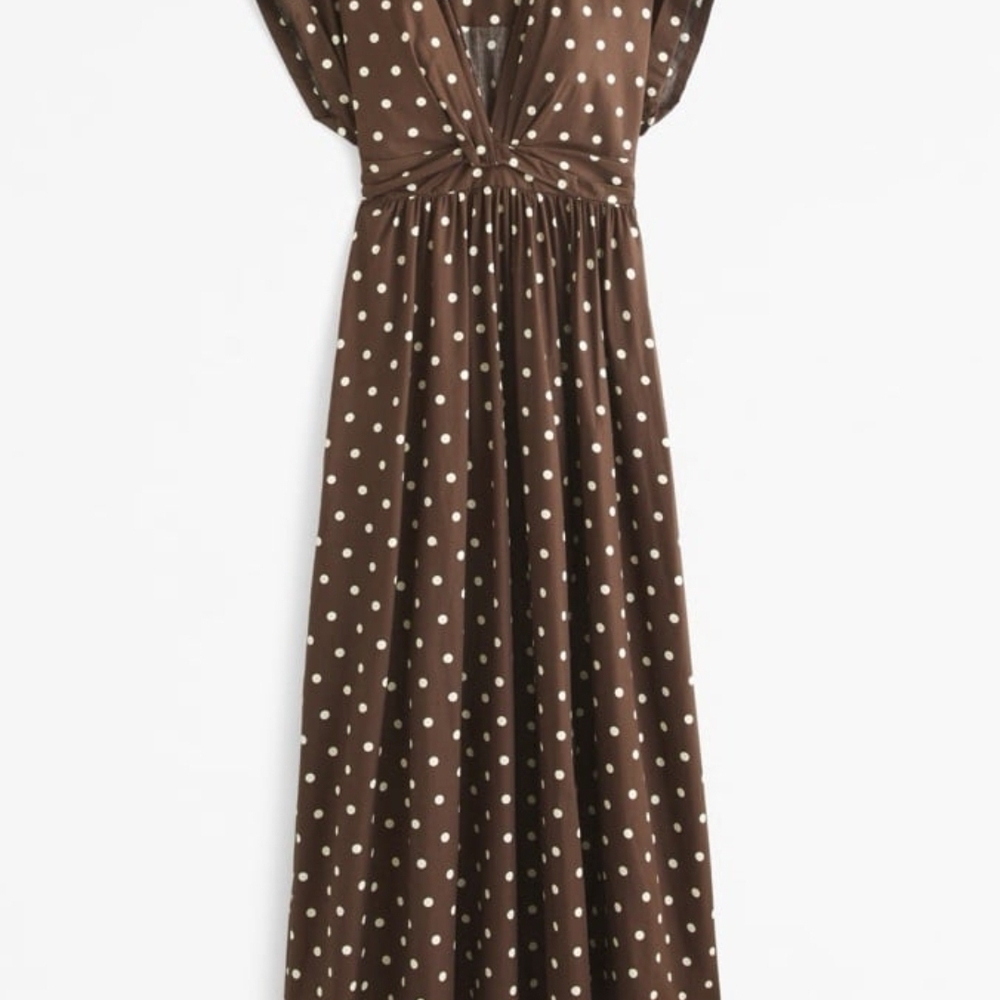 Abercrombie & Fitch Chocolate Polka Dot Maxi Dress